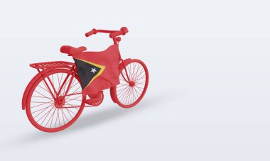 3d bayrak günü sol görüşü gösteren Timor Leste bayrağı