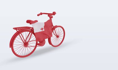 3D bycycle gün Tonga bayrağı sol görünümü görüntülüyor