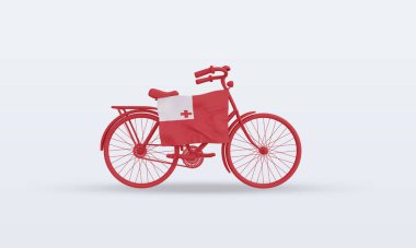 3D bycycle gün Tonga bayrağı ön görünüm oluşturma