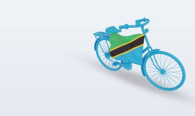 3d by-cycle günü Tanzanya bayrağı sağ görünümü görüntülüyor