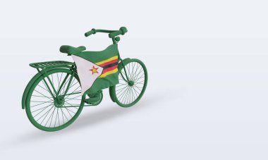3D bycycle gün Zimbabwe bayrak sol görünüm rending