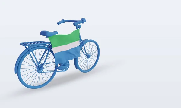 Jour Bycycle Sierra Leone Drapeau Rendu Vue Gauche — Photo