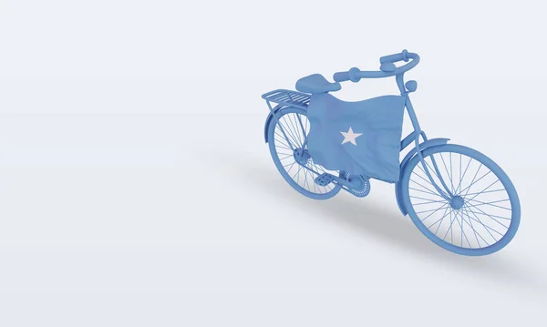 Bycycle Day Flaga Somalii Renderowanie Prawy Widok — Zdjęcie stockowe