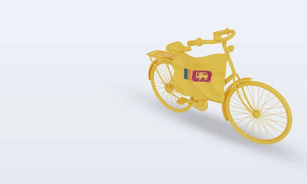 День Велосипеда Флаг Шри Ланки Отображающий Правый Вид — стоковое фото