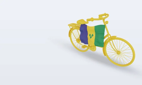 Bycycle Day Vincent Grenadyny Flagi Renderowania Prawy Widok — Zdjęcie stockowe