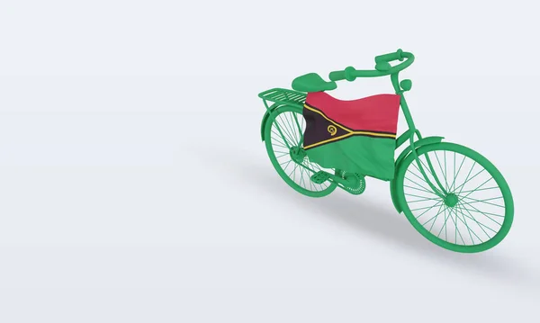 Bycycle Day Flaga Vanuatu Renderowania Prawy Widok — Zdjęcie stockowe