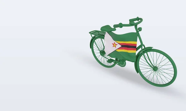Велосипедний День Зімбабве Прапор Рендеринга — стокове фото