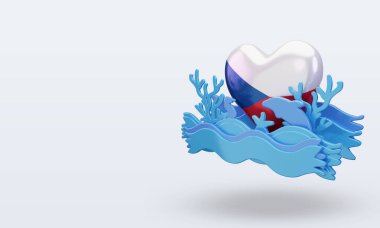 3D Okyanus Günü Çek Cumhuriyeti bayrağını seviyor