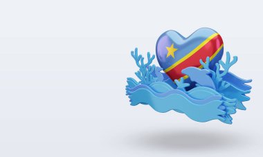 3D Okyanus Günü Demokratik Kongo bayrağını sever