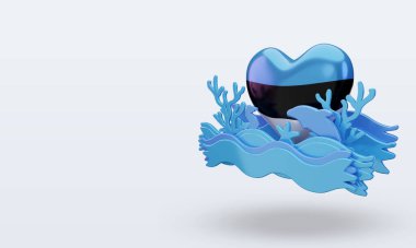 3d okyanus günü Estonya bayrağın doğru görünmesini sever
