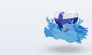 3D Okyanus Günü Finlandiya bayrak dikmeyi sever