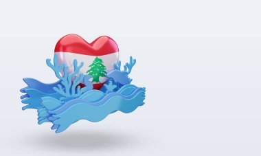 3d Okyanus Günü Lübnan aşk bayrağı sol görüşü yansıtıyor