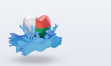 3d Okyanus Günü Madagaskar bayrağı soldan çekmeyi sever