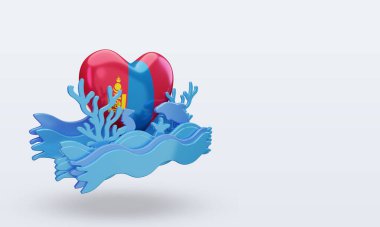 3d Okyanus Günü Moğolistan bayrağı sol görüşü yansıtıyor