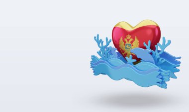 3d okyanus günü Karadağ bayrağını dikleştirmeyi seviyor