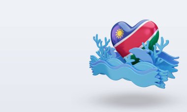 3d okyanus günü Namibya bayrağını sever.