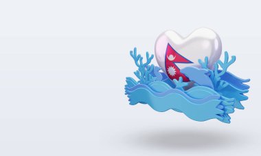 3d okyanus günü Nepal bayrağını sever.