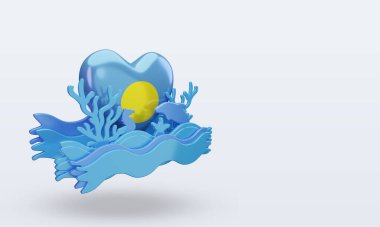 3d Okyanus Günü Palau bayrağı sol görüşü yansıtıyor