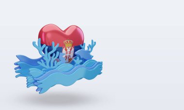 3d okyanus günü Sırbistan bayrağın soldan çekilmesini seviyor