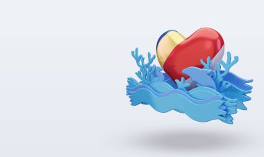 3D Okyanus Günü Seyşeller bayrağın düzgün görünmesini sever