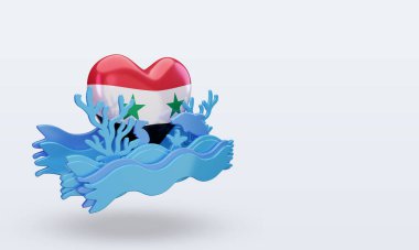 3d Okyanus Günü Suriye bayrağı sol görüşü yansıtıyor