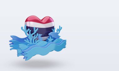 3d Okyanus Günü Tayland bayrağı sol görüşü temsil eder