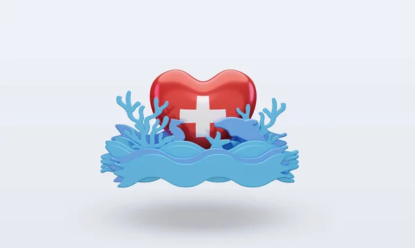 День Швейцарії Любить Дивитися Прапор — стокове фото