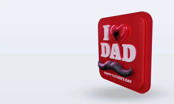 Fathers Day Albania Love Flag Rendering Right View — Stock Fotó