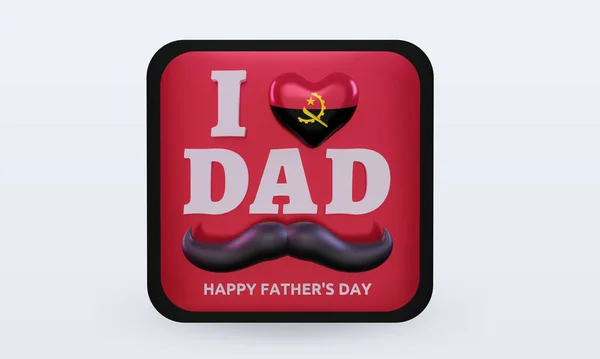 Fathers Day Angola Love Flag Rendering Front View — Zdjęcie stockowe
