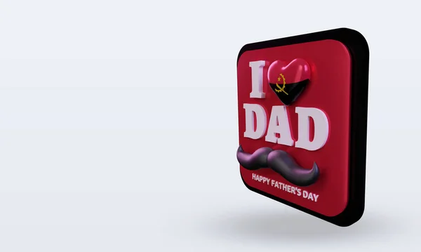 Fathers Day Angola Love Flag Rendering Right View — Zdjęcie stockowe