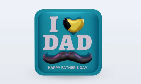 Fathers Day Bahamas Love Flag Rendering Front View — Zdjęcie stockowe