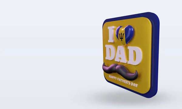 Fathers Day Barbados Love Flag Rendering Right View — Foto de Stock