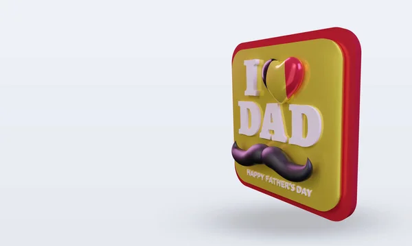 Fathers Day Belgium Love Flag Rendering Right View — Zdjęcie stockowe