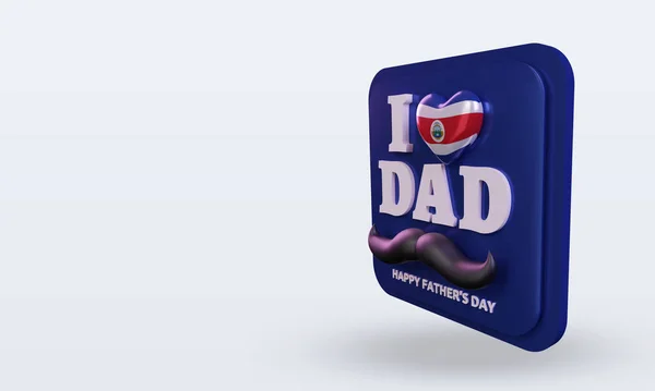 Fathers Day Costa Rica Love Flag Rendering Right View — Stockfoto