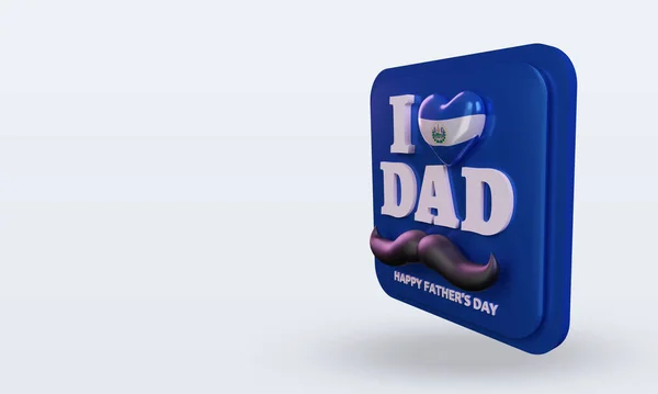 Fathers Day Salvador Love Flag Rendering Right View — Zdjęcie stockowe