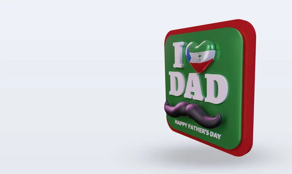 Fathers Day Equatorial Guinea Love Flag Rendering Right View — ストック写真