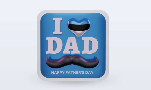 Fathers Day Estonia Love Flag Rendering Front View — Zdjęcie stockowe