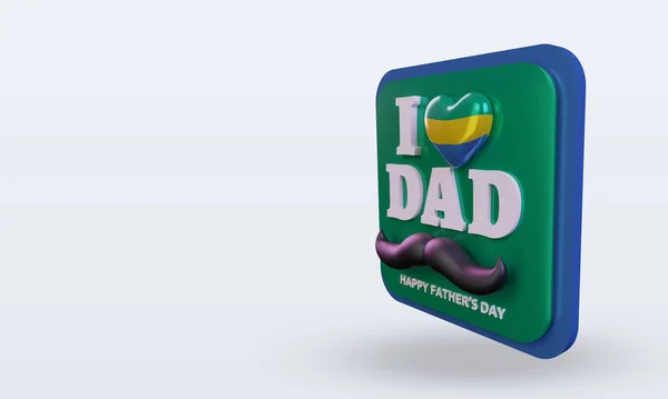 Fathers Day Gabon Love Flag Rendering Right View — ストック写真