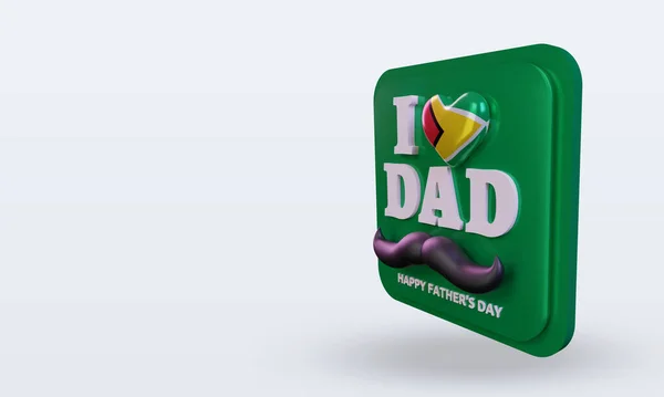 Fathers Day Guyana Love Flag Rendering Right View — Foto Stock