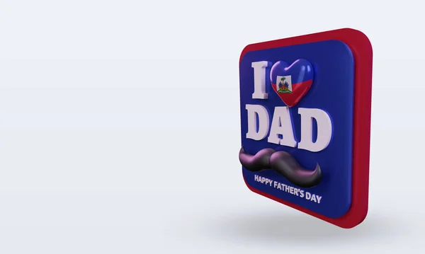 Fathers Day Haiti Love Flag Rendering Right View — ストック写真