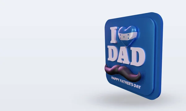 Fathers Day Honduras Love Flag Rendering Right View — Foto Stock