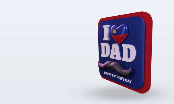 Fathers Day Liechtenstein Love Flag Rendering Right View — Stock Fotó