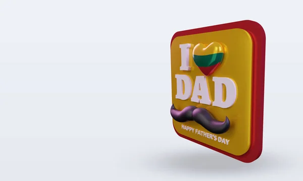 Fathers Day Lithuania Love Flag Rendering Right View — Stockfoto