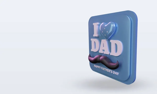 Fathers Day Micronesia Love Flag Rendering Right View — Foto Stock