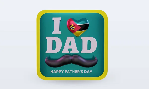 Ojców Dzień Mozambik Miłość Flaga Renderowania Widok Przodu — Zdjęcie stockowe