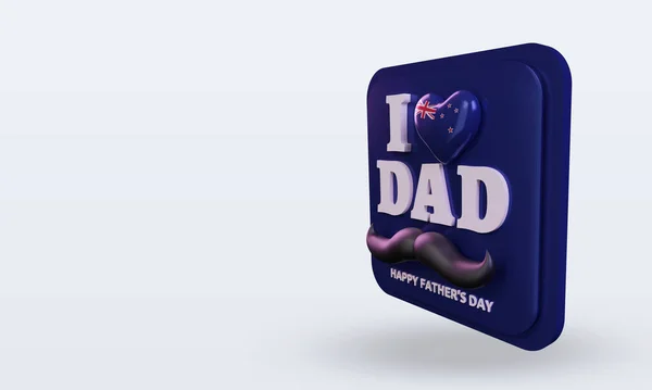 Fathers Day New Zealand Love Flag Rendering Right View — Foto Stock