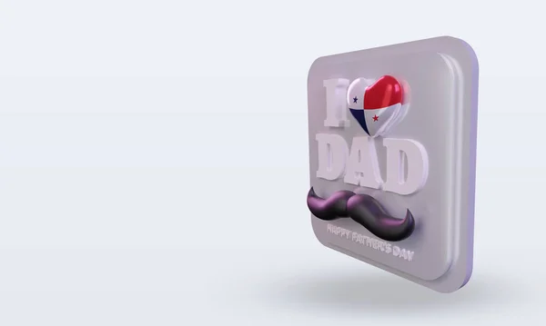 Fathers Day Panama Love Flag Rendering Right View — 스톡 사진