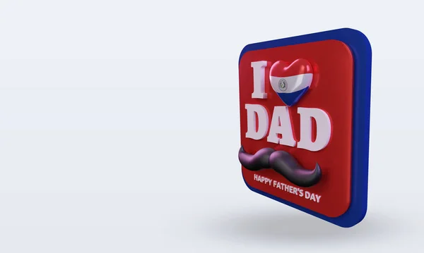 Fathers Day Paraguay Love Flag Rendering Right View — Zdjęcie stockowe