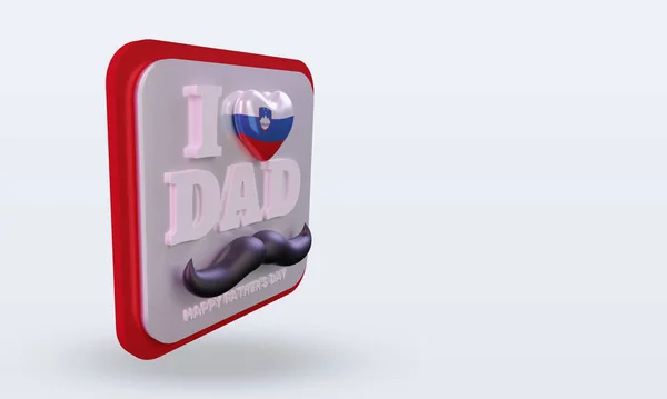 Fathers Day Slovenia Love Flag Rendering Left View — ストック写真