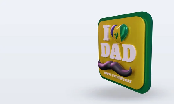 Fathers Day Vincent Grenadines Love Flag Rendering Right View — Foto Stock